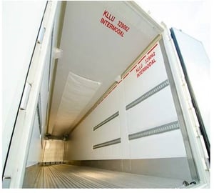 Interior of temp-controlled intermodal COFC container