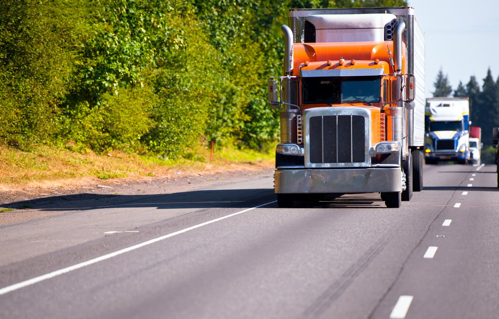 Trucks on the road