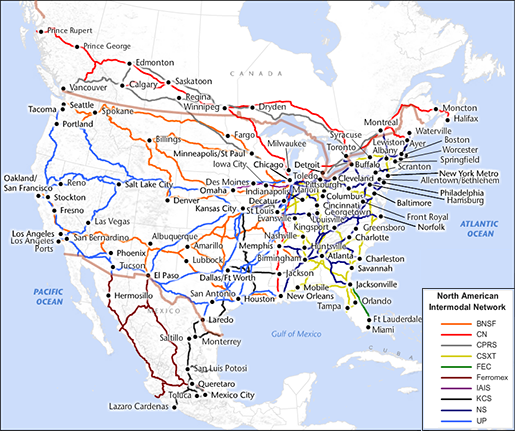 intermodal netwok map